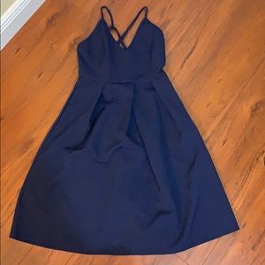 Deep V Navy blue criss cross dress